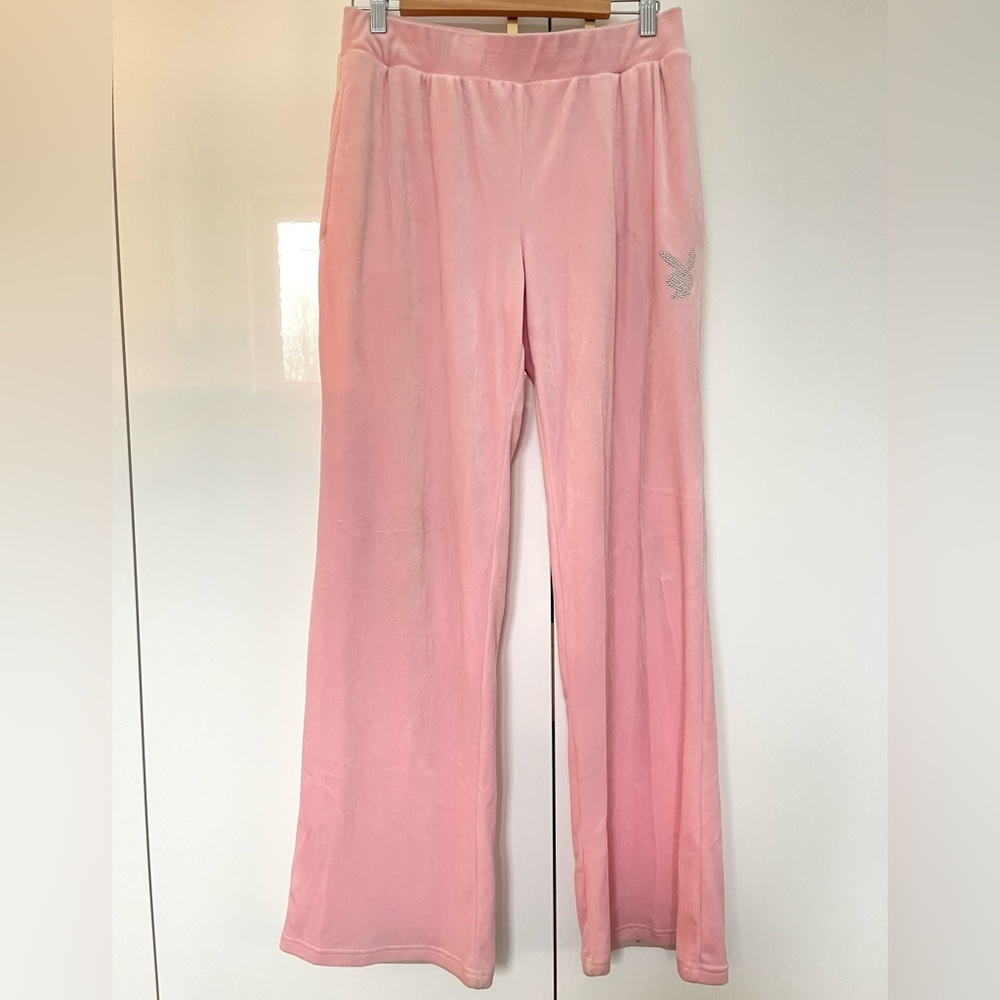 Playboy Rhinestone Velour Sweatpants